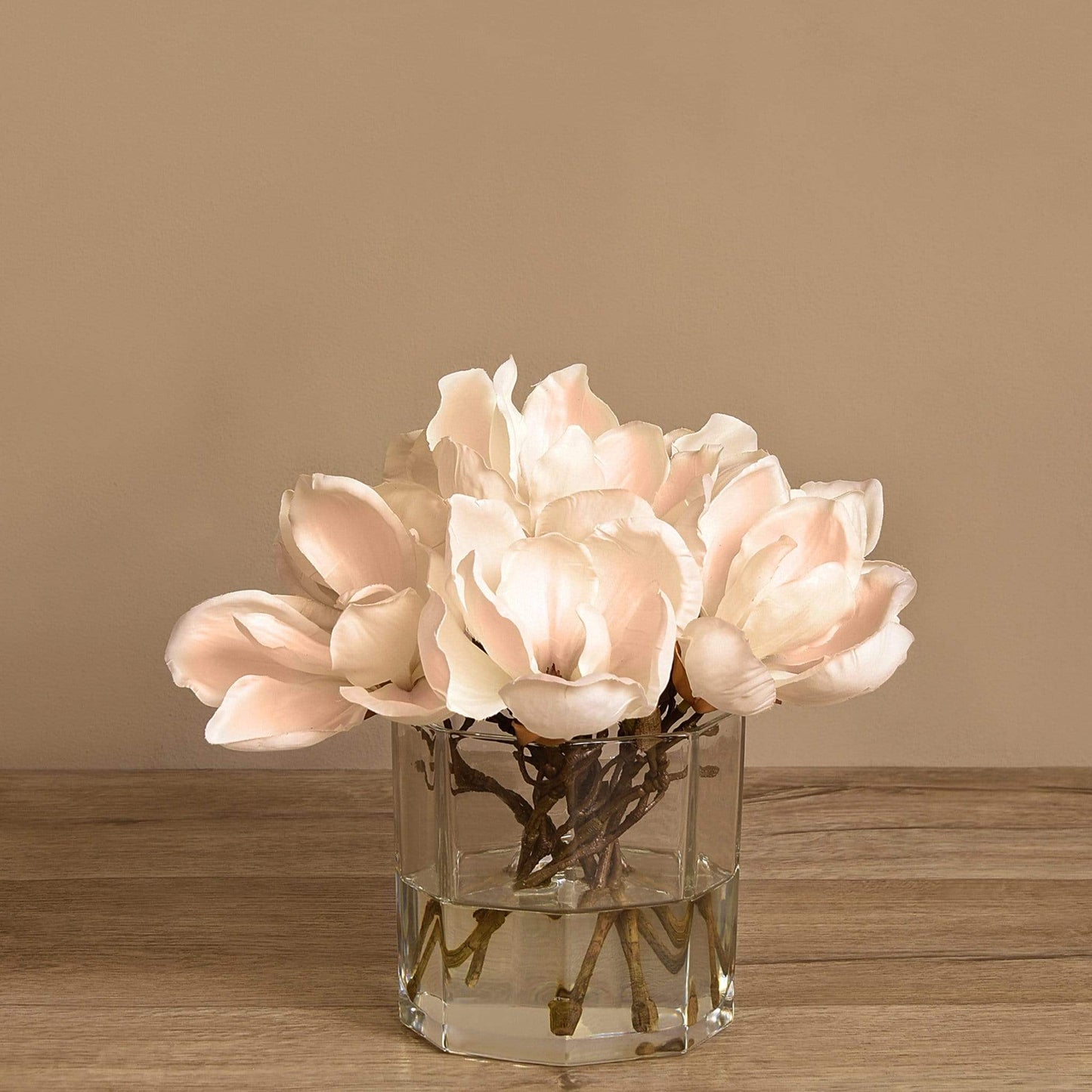Artificial Magnolia in Glass Vase