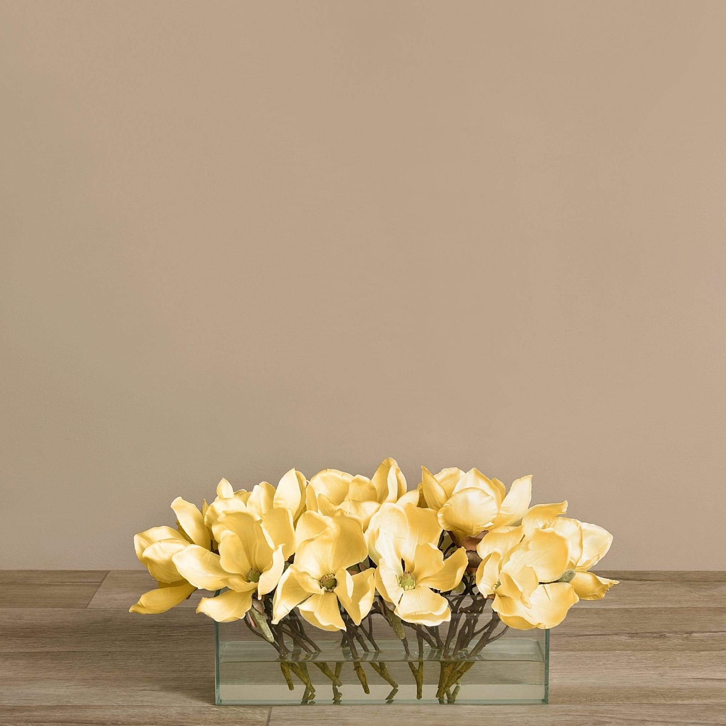 Artificial Magnolia in Glass Vase