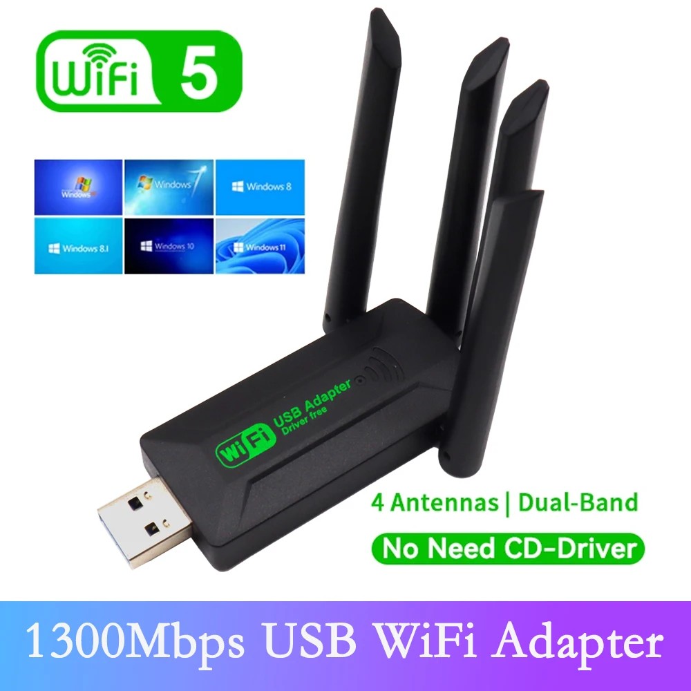 1200Mbps USB Wireless AC1200 Wlan USB3.0 Wifi Lan Adapter Dongle Dual Band 802.11ac With Antenna For Laptop Desktop