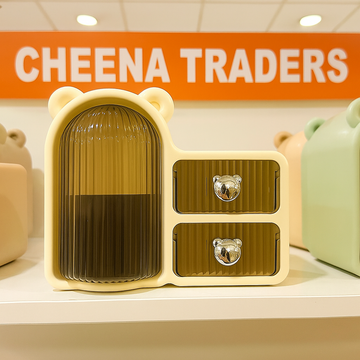Bear Plastic Cosmetic Organizer with Drawers,
