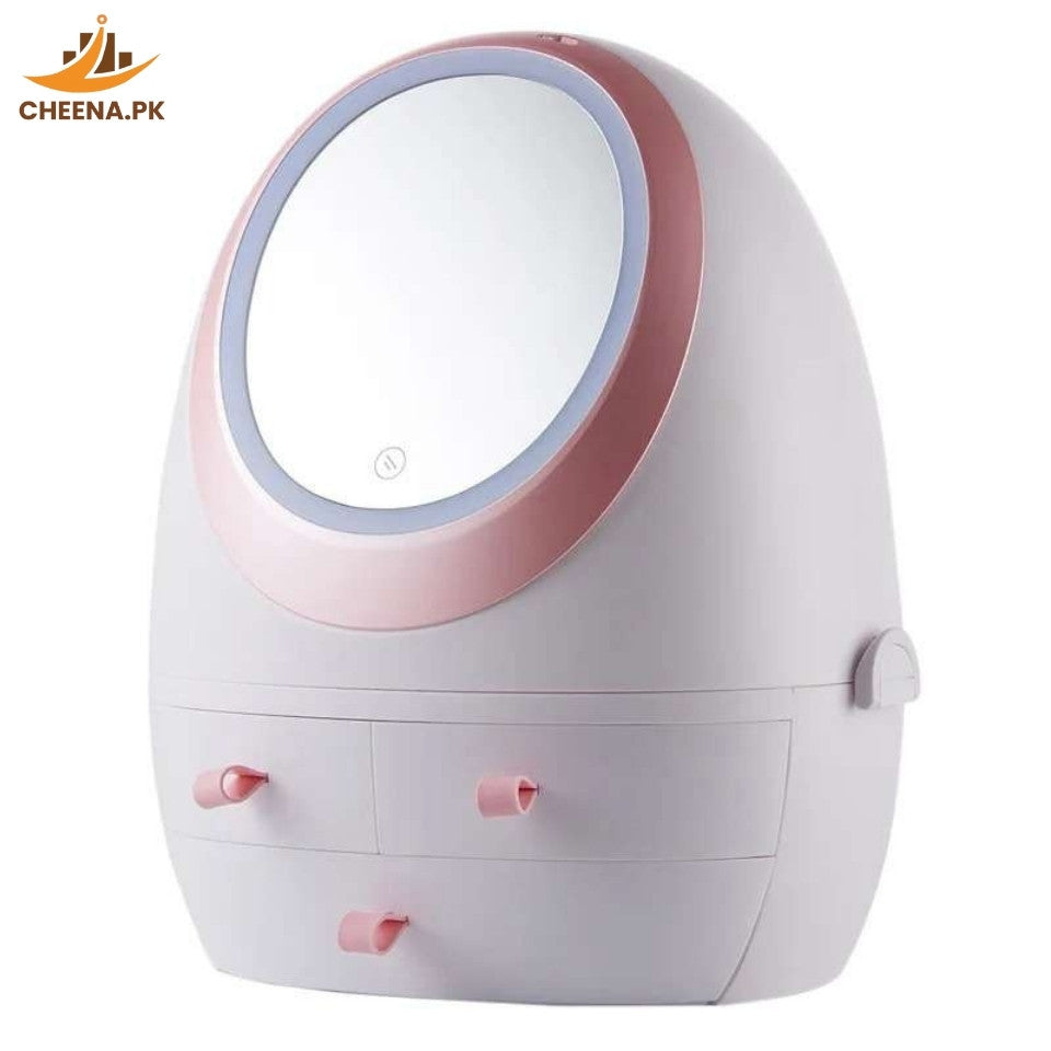 Oval Mirror Cosmetic Storage Organizer