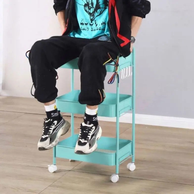 Trolley With Wooden Storage Tier Bamboo