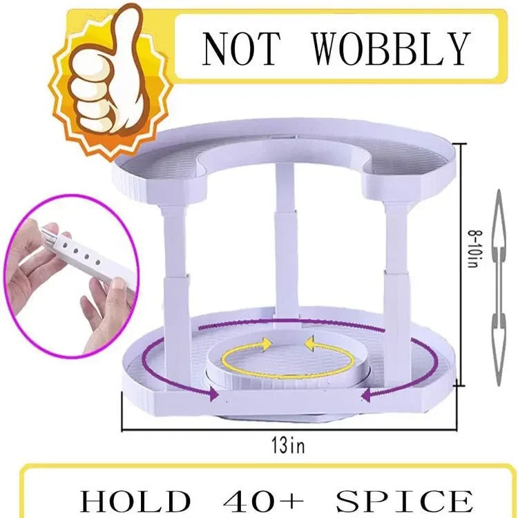 Double Layer Rotating Spice Kitchen Storage Rack