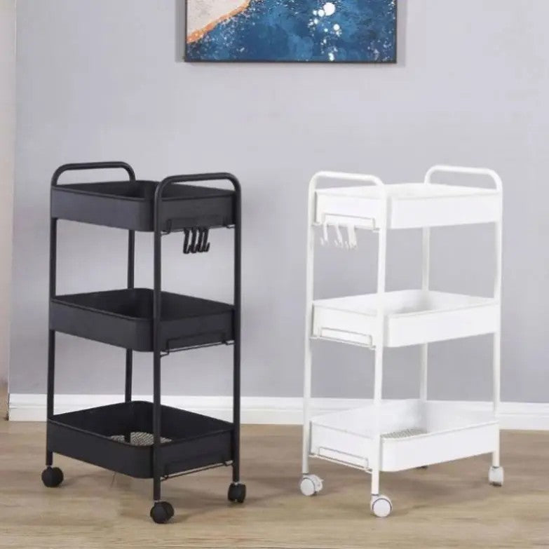 Trolley With Wooden Storage Tier Bamboo