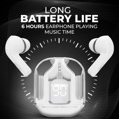 5.3 Wireless Bluetooth Transparent Earbuds- Noise Reduction Cordless Earbuds With Microphone - Best Stereo Headphones With Led Power Display -Cordless earbuds.