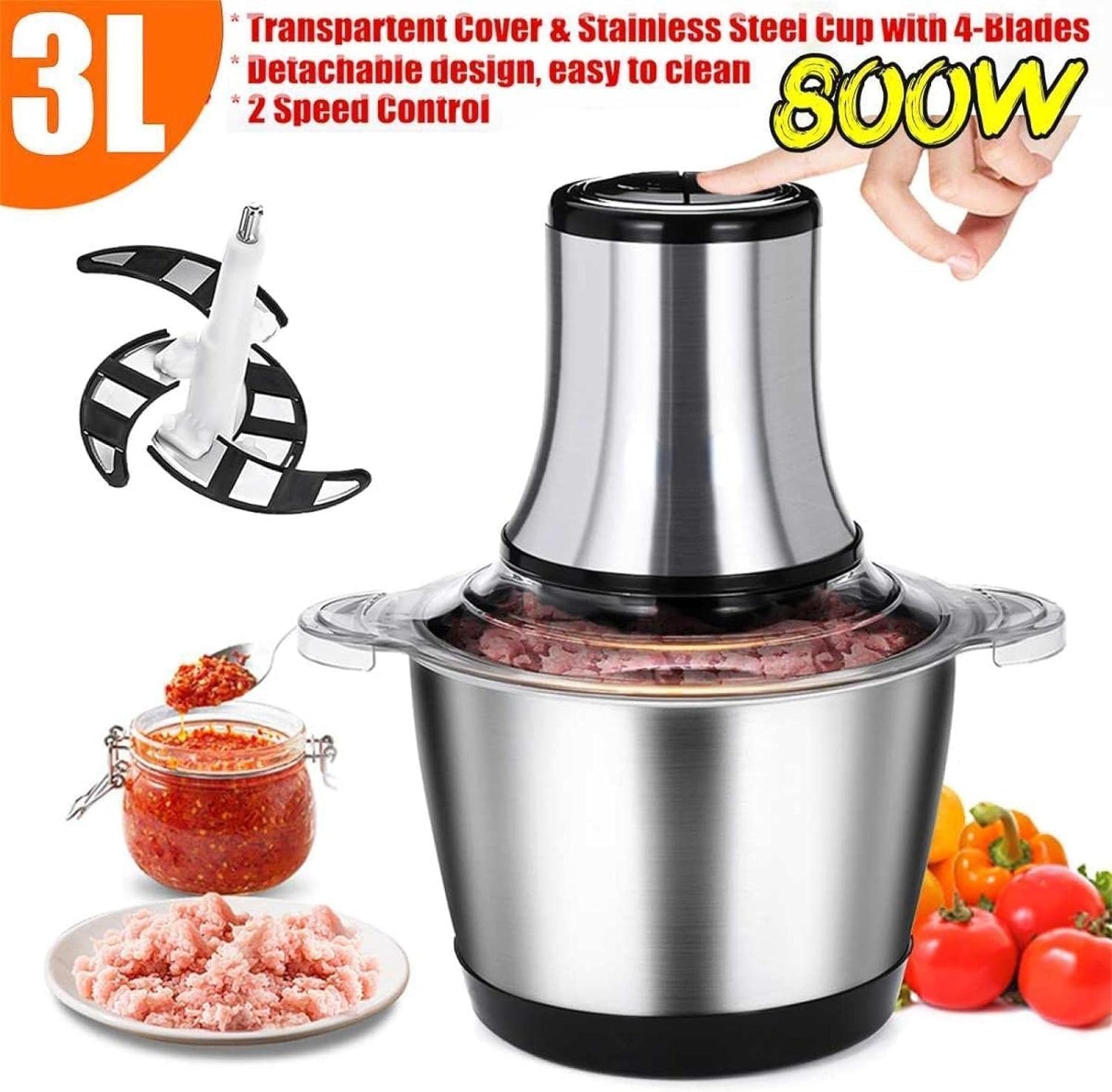 3 Litre Electric Food Chopper/Meat Processor