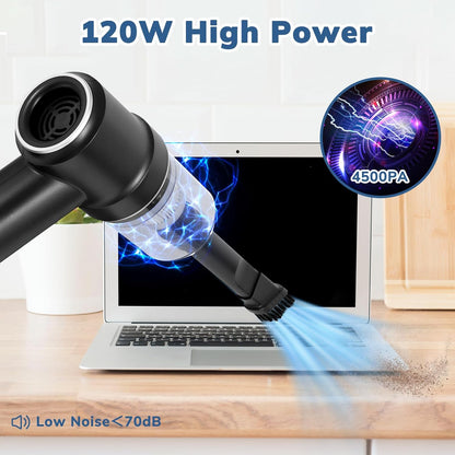 2 in 1 Air Duster Handheld Car Vacuum Cleaner