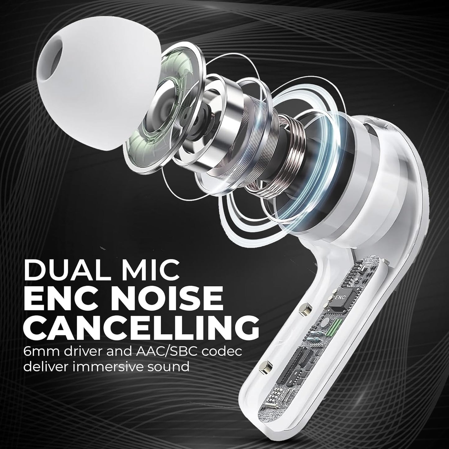 5.3 Wireless Bluetooth Transparent Earbuds- Noise Reduction Cordless Earbuds With Microphone - Best Stereo Headphones With Led Power Display -Cordless earbuds.