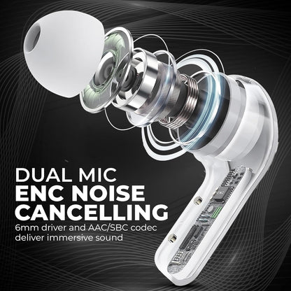 5.3 Wireless Bluetooth Transparent Earbuds- Noise Reduction Cordless Earbuds With Microphone - Best Stereo Headphones With Led Power Display -Cordless earbuds.