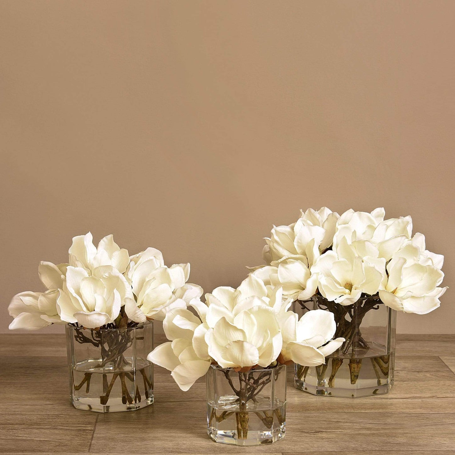 Artificial Magnolia in Glass Vase
