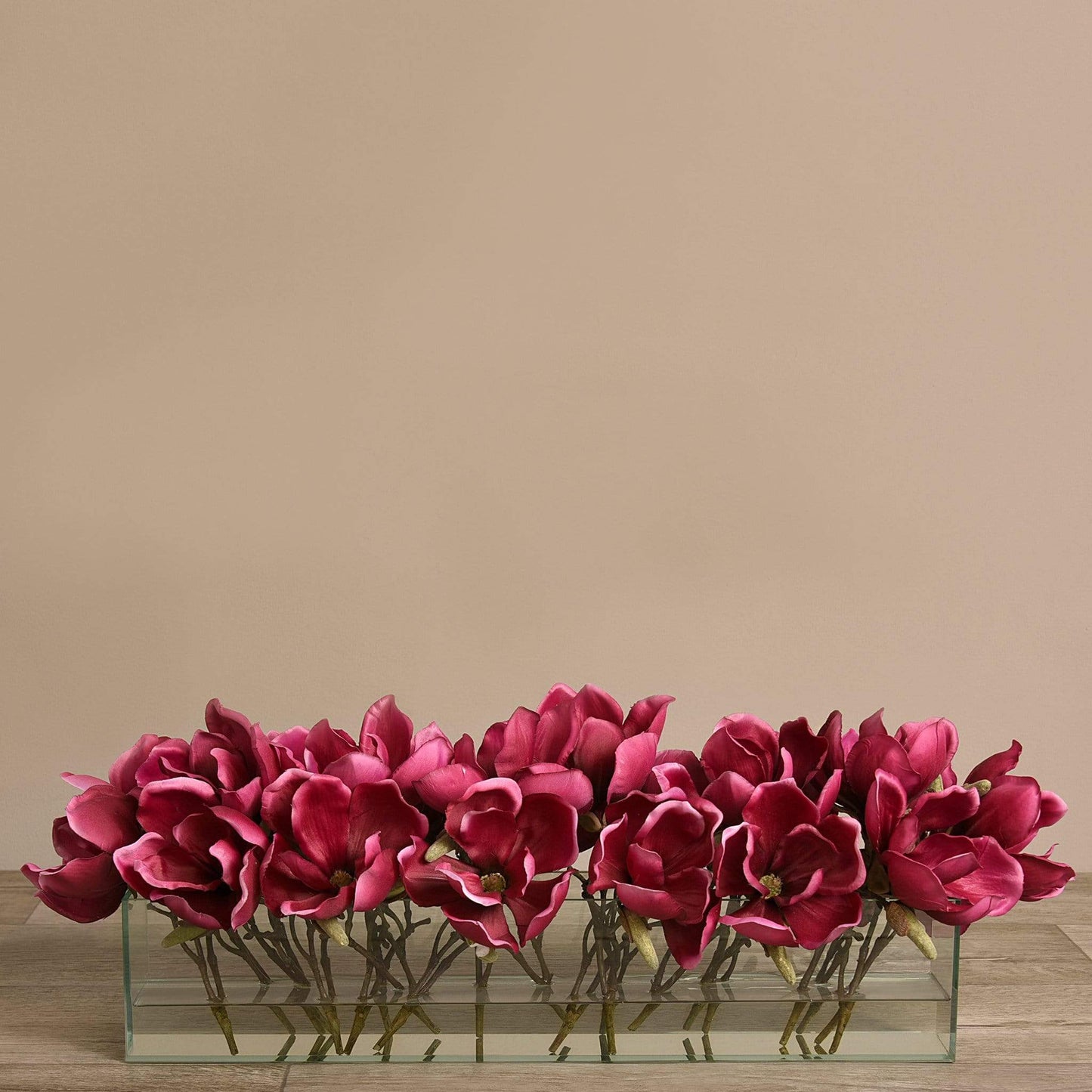 Artificial Magnolia in Glass Vase