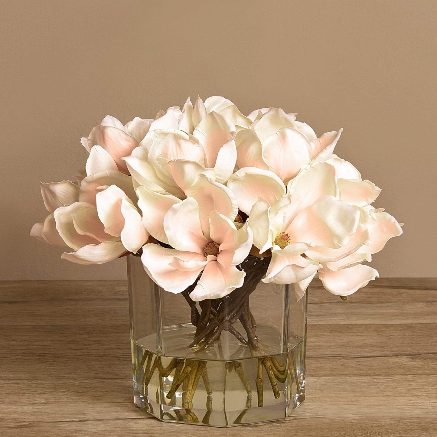 Artificial Magnolia in Glass Vase