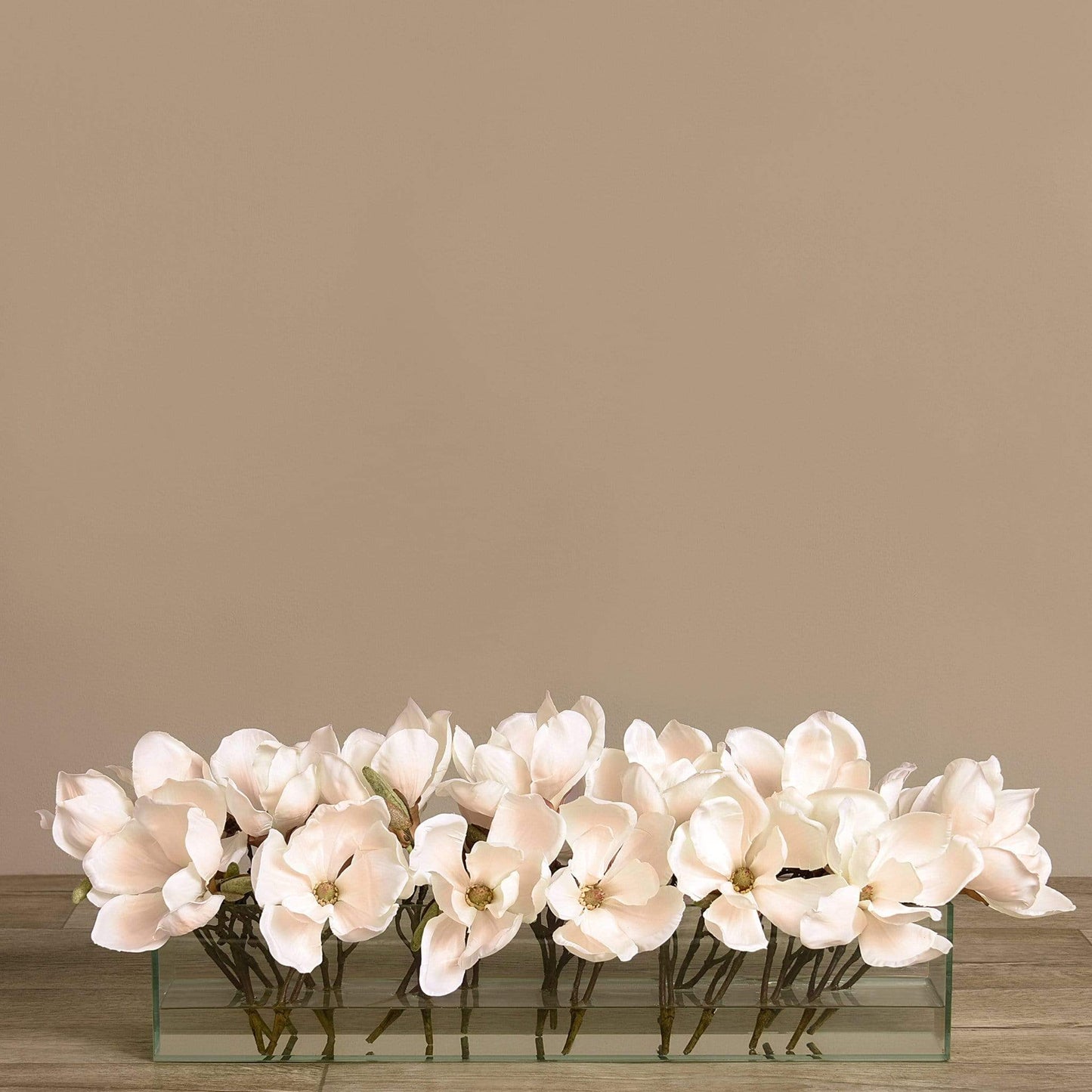 Artificial Magnolia in Glass Vase