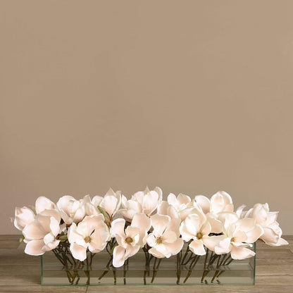 Artificial Magnolia in Glass Vase