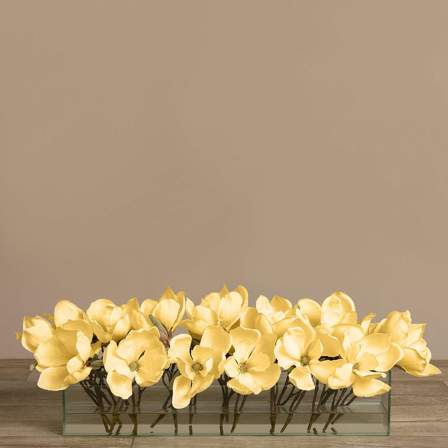 Artificial Magnolia in Glass Vase