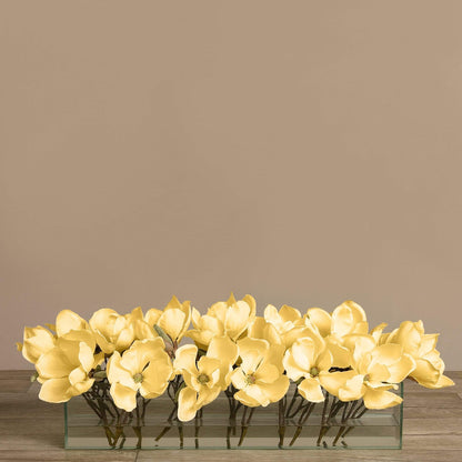 Artificial Magnolia in Glass Vase