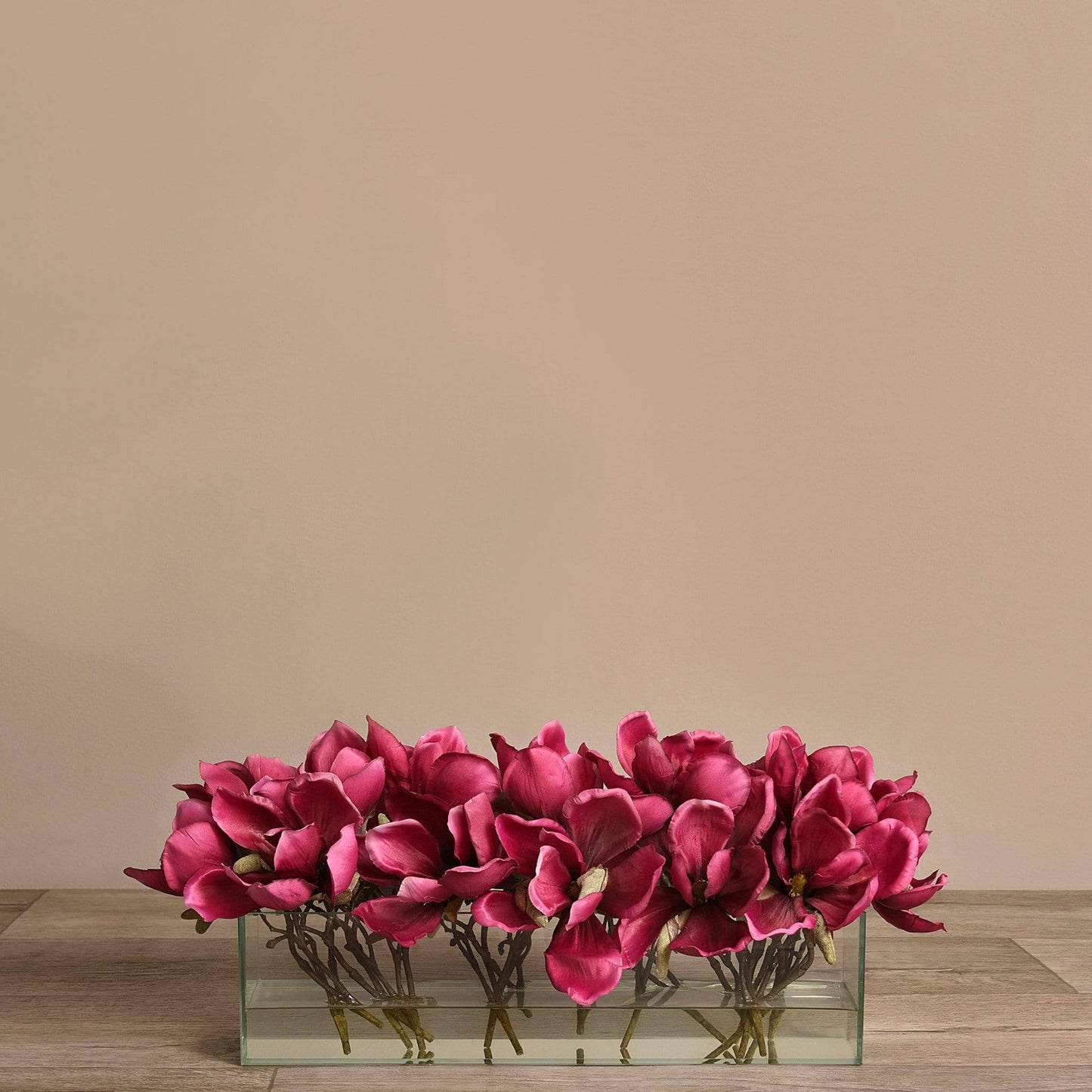 Artificial Magnolia in Glass Vase