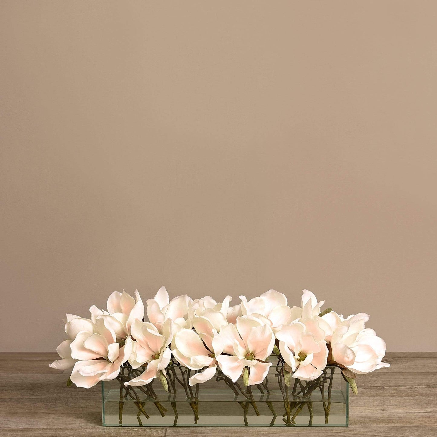 Artificial Magnolia in Glass Vase