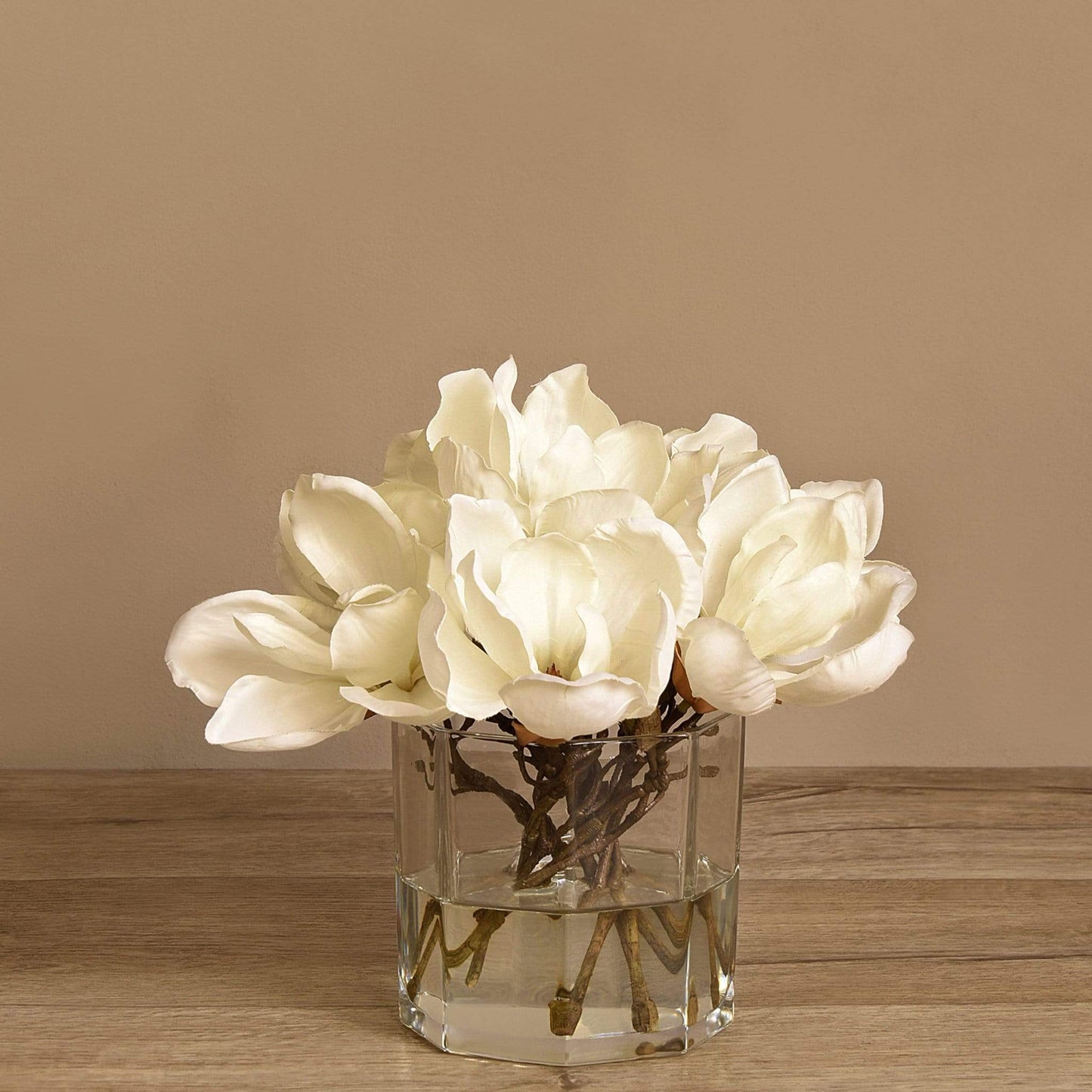 Artificial Magnolia in Glass Vase