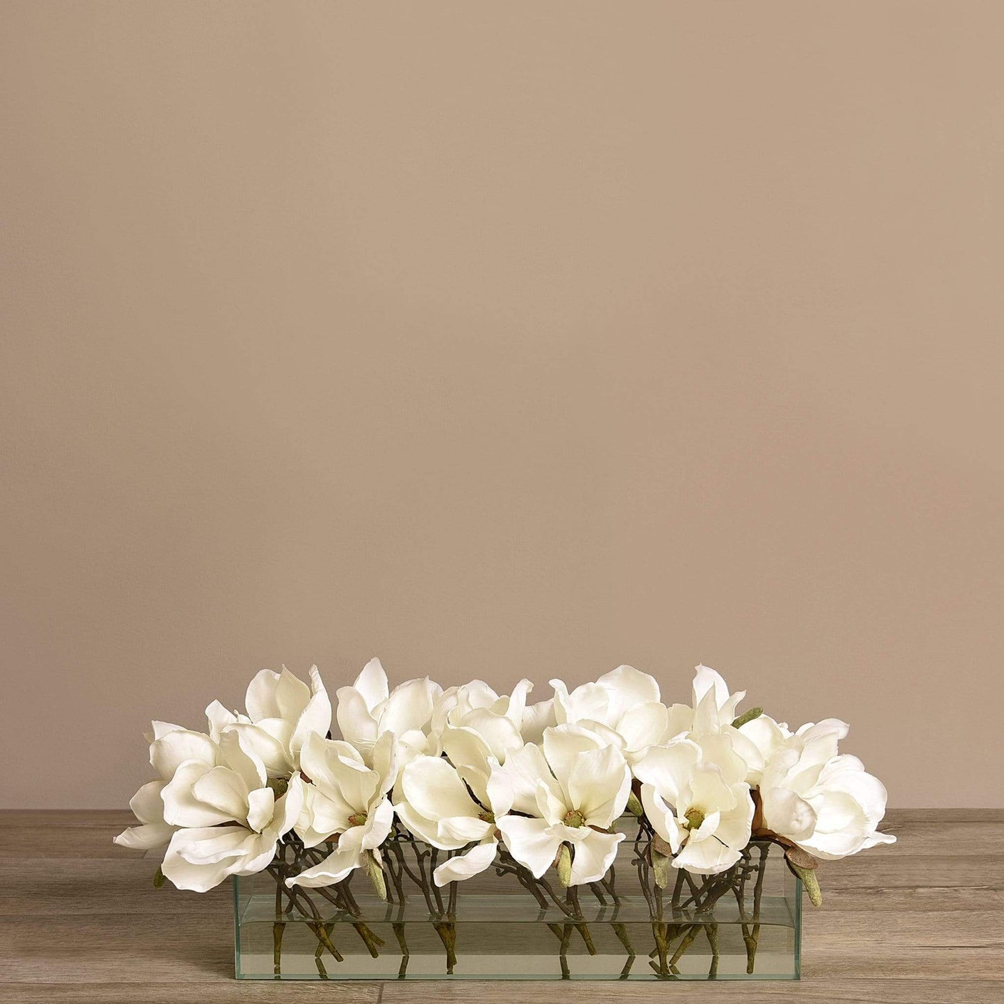 Artificial Magnolia in Glass Vase