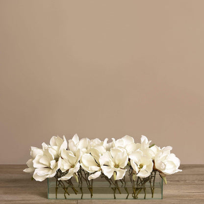 Artificial Magnolia in Glass Vase