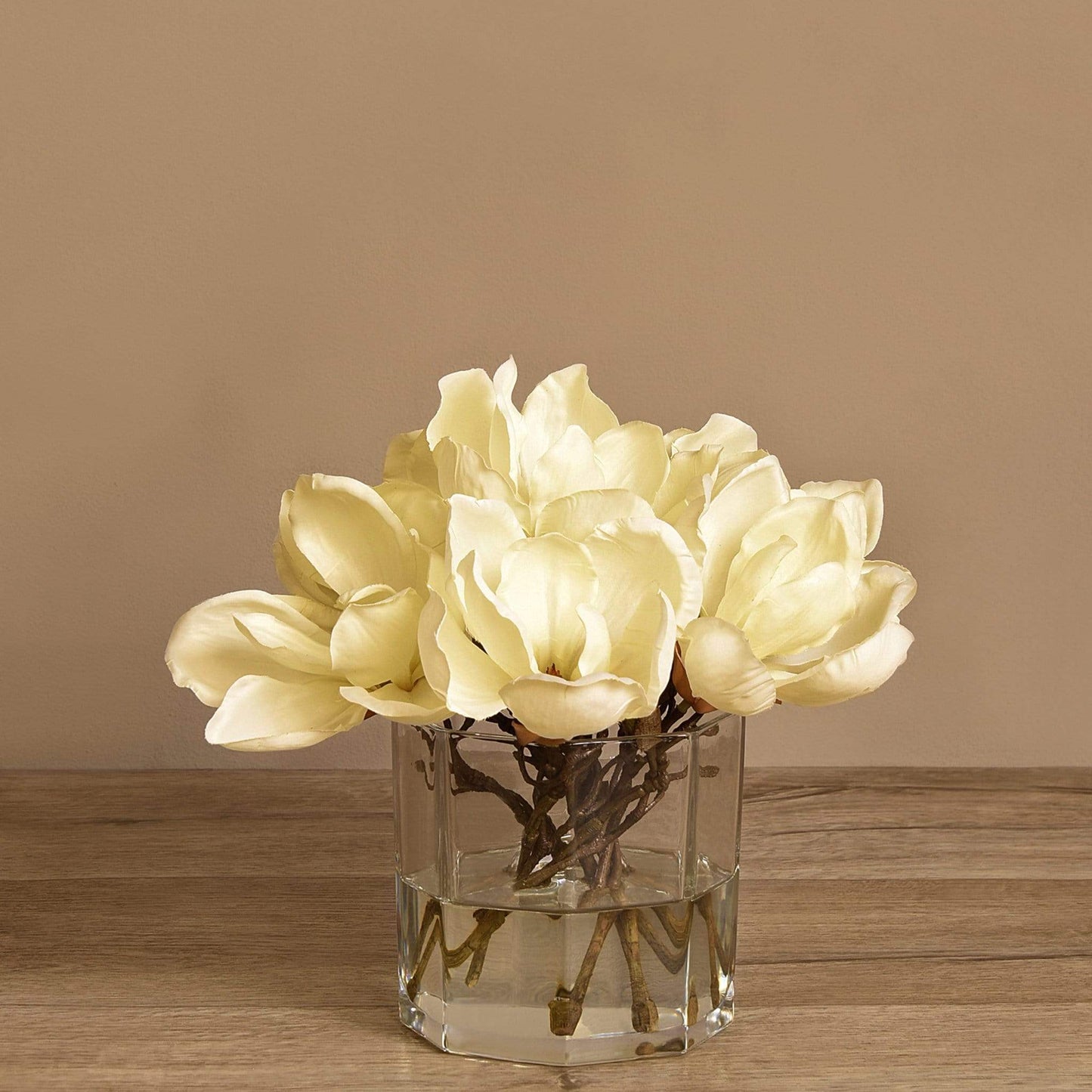 Artificial Magnolia in Glass Vase