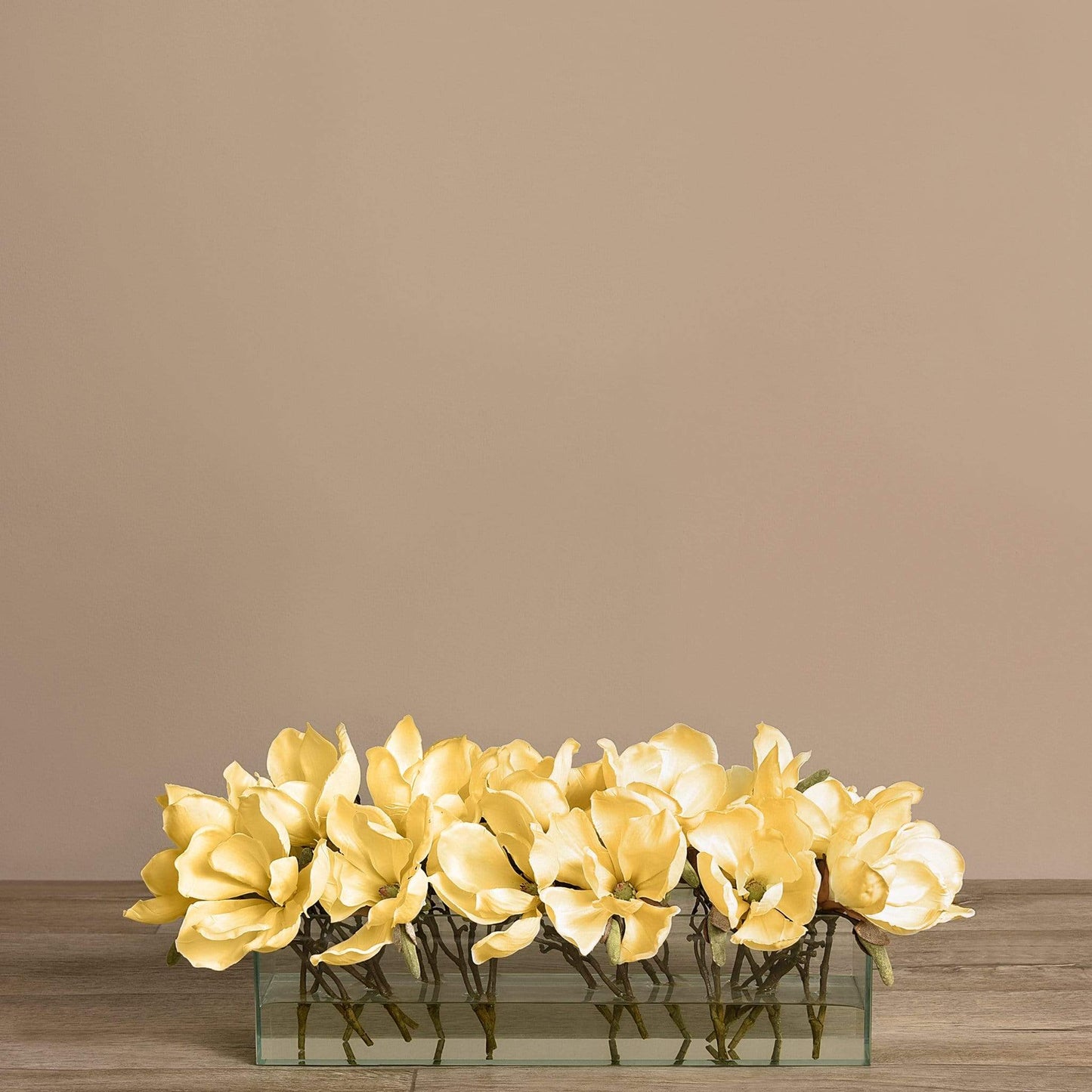 Artificial Magnolia in Glass Vase