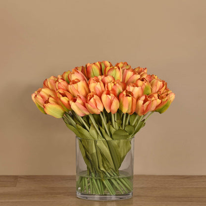 Tulip Arrangement in Glass Vase