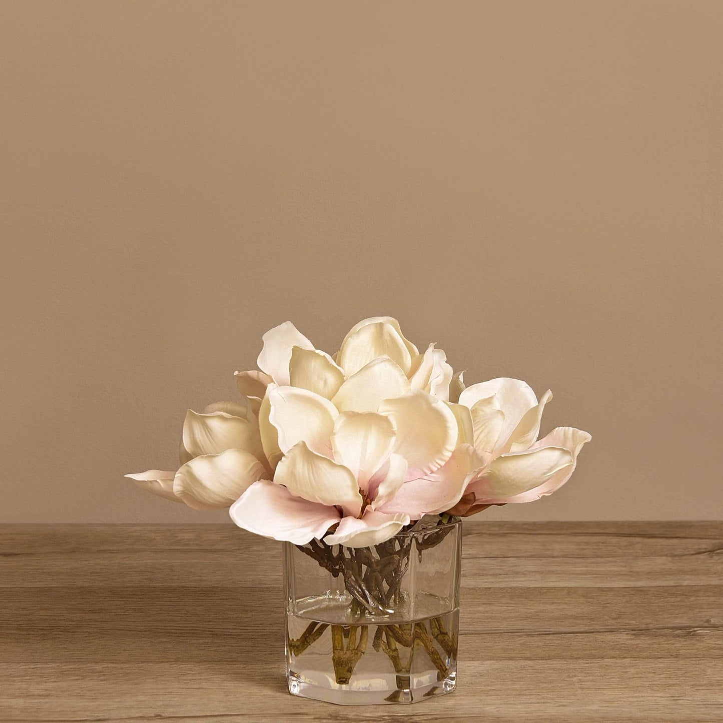 Artificial Magnolia in Glass Vase