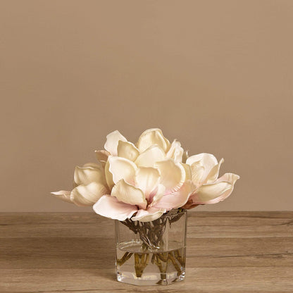 Artificial Magnolia in Glass Vase