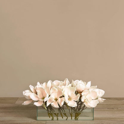 Artificial Magnolia in Glass Vase
