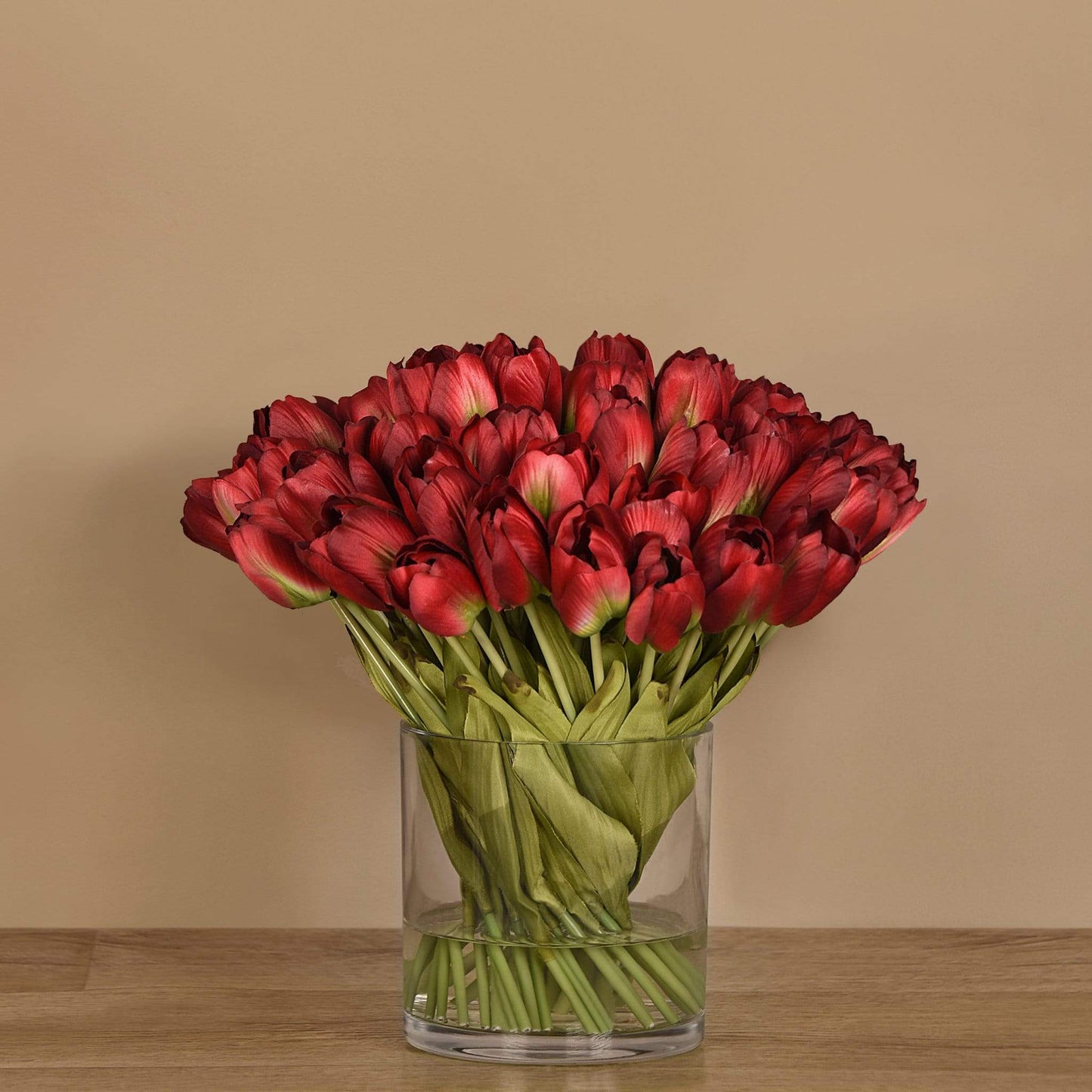 Tulip Arrangement in Glass Vase