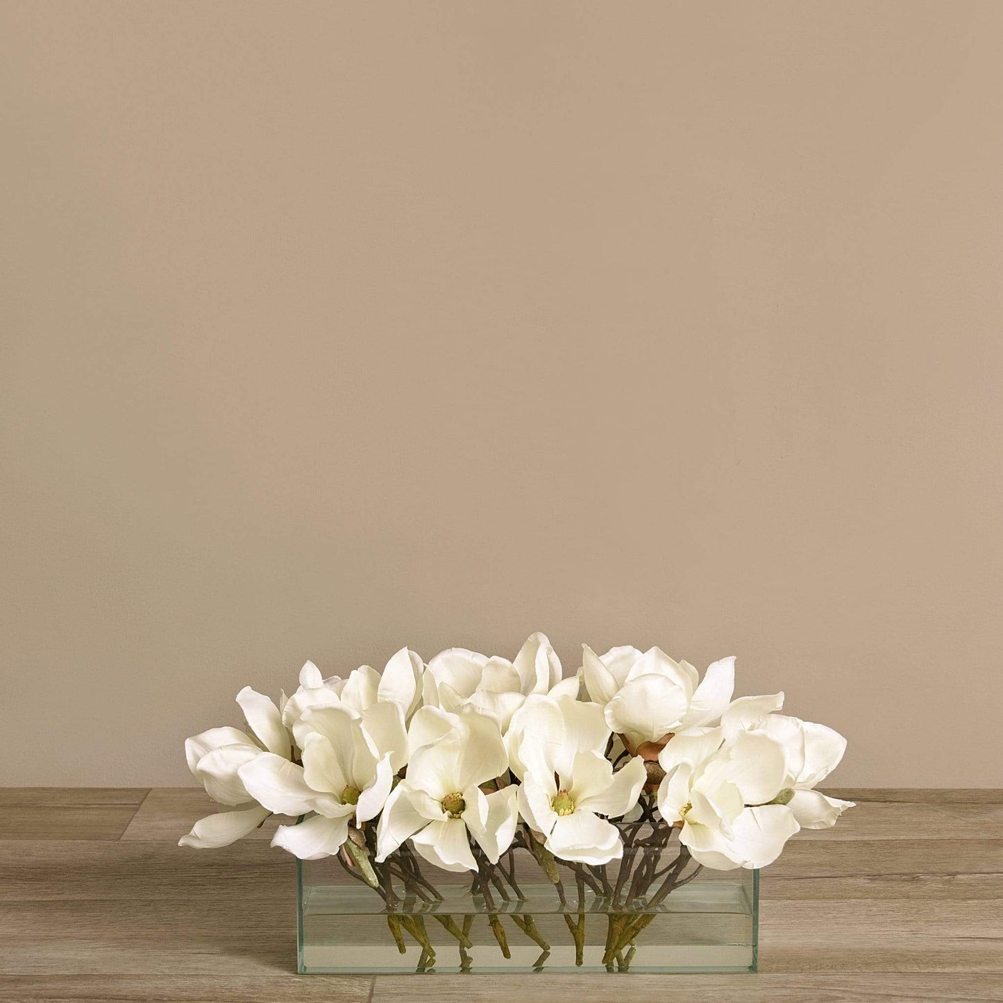 Artificial Magnolia in Glass Vase
