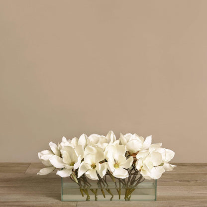 Artificial Magnolia in Glass Vase