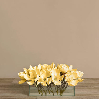 Artificial Magnolia in Glass Vase