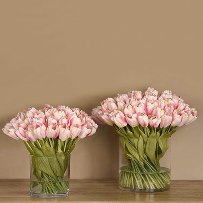 Tulip Arrangement in Glass Vase