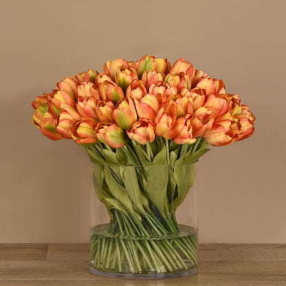 Tulip Arrangement in Glass Vase