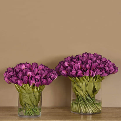Tulip Arrangement in Glass Vase