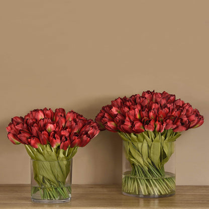 Tulip Arrangement in Glass Vase